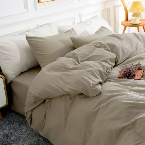 Vista 10 de NEXHOME PRO Funda de edredón Twin XL 100% algodón lavado, transpirable, duradera, texturizada, similar al lino, juego de ropa de cama para el hogar