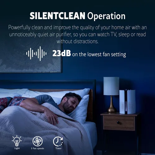 Vista 4 de Kenmore PM1010 Purificadores de aire para dormitorio hasta 348 pies cuadrados con filtro HEPA H13 auténtico, traba para niños, modo de sueño