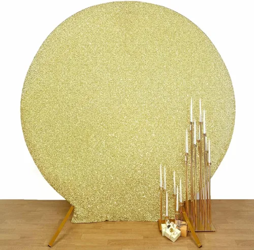Vista 18 de Efavormart - Cubierta de fondo hexagonal de elastano de 2 lados color champán de 8 x 7 pies