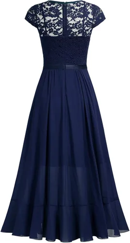 Vista 7 de Miusol Vestido largo de dama de honor elegante con cuello en V para mujer