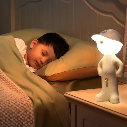 Vista 6 de Lámpara de Mesa Divertida con Interruptor de Palanca, Luz Nocturna Recargable para Mesita de Noche, Regalo Broma de Elefante Blanco con Sentido