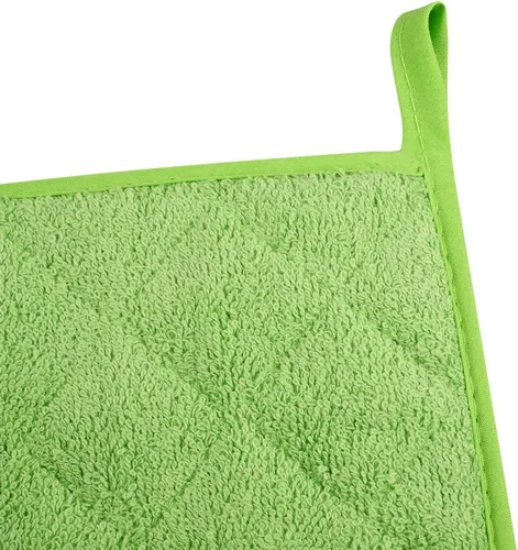 Vista 5 de juego de 5 portavasos de cocina de 100% algodón, resistente al calor, para uso diario, para cocinar y hornear, color verde manzana