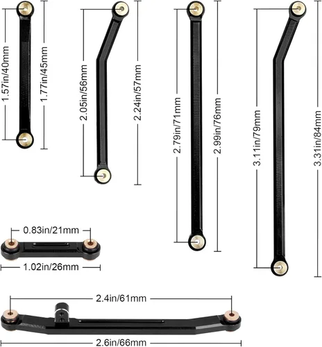 Vista 2 de Hobbypark Juego de eslabones de alta liquidación Actualizaciones de barra de dirección para Axial SCX24 Gladiator AXI00005 Actualizaciones 1/24 RC
