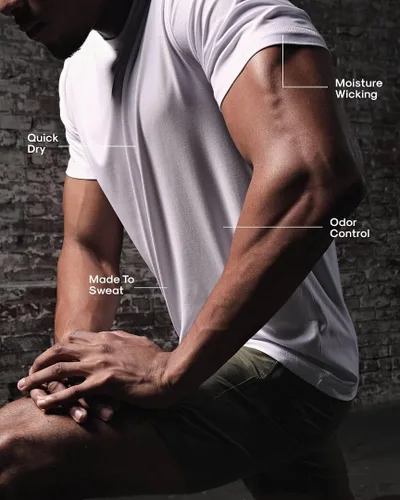 Vista 3 de True Classic Tees Active Quick Dry Mens T Shirt Premium Fitted Athletic T Shirts Shirts for Men Crew Neck