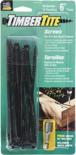 Vista 6 de Hillman 47812 TimberTite - Tornillo para paisaje, 1/4 x 4 pulgadas, paquete de 50 unidades, 50