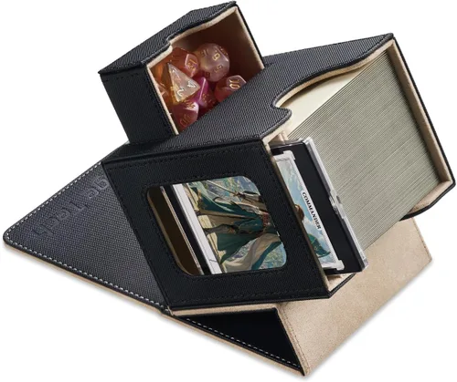 Vista 23 de Mage Tech Caja de cartas para MTG Commander, diseño patentado, pantalla Commander, se adapta a 100 tarjetas de doble manga, ladrillo de tarjetas