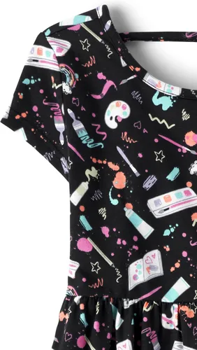 Vista 2 de The Children's Place Girls' Short Sleeve Casual Skater Dresses