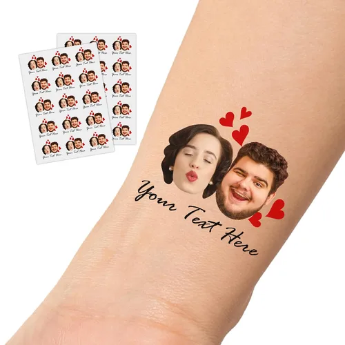 Vista 26 de InterestPrint Tatuajes temporales personalizados de despedida de soltera con foto de texto, tatuaje de cara de bola de discoteca, tatuaje de novia