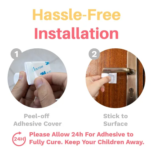 Vista 7 de Inaya Paquete a prueba de bebés – Kit completo de seguridad infantil de 50 piezas con 4 cerraduras de palanca de puerta y 6 cerraduras de gabinete