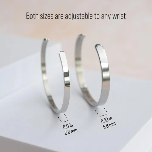 Vista 4 de MIAMIA Pulseras personalizadas para mujer, brazalete con mantra inspirador grabado, regalos para mujeres, niñas y parejas, joyería de fecha, nombre