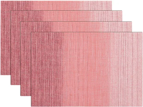 Vista 15 de SHACOS Beige Woven Placemats Set of 4 Place Mats Indoor Outdoor
