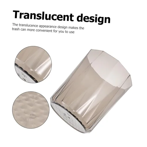 Vista 5 de CHILDWEET Cubo de basura transparente de escritorio, papelera para el hogar, mini cubo de basura para almacenamiento de residuos, mini bote