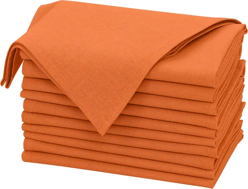 Vista 9 de Ruvanti Juego de 6 Servilletas de Lino, Servilletas de Tela de 18x18 pulgadas, Servilletas de Tela de Mezcla de Algodón y Lino Lavables, Suaves Negro