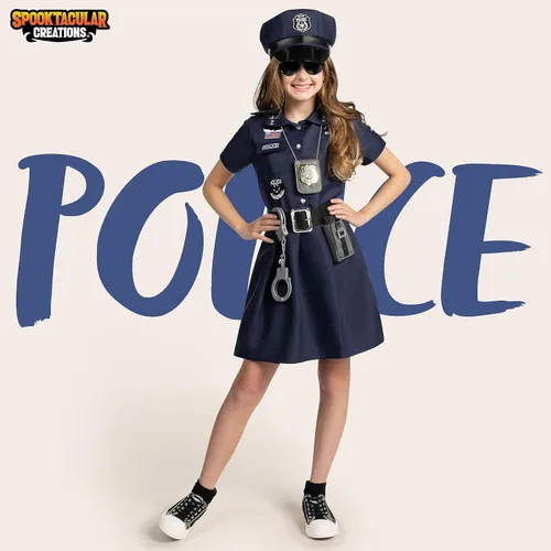 Vista 2 de Spooktacular Creations Conjunto de disfraz de oficial de policía para Halloween