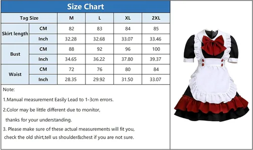 Vista 6 de CRFASIBE Vestidos de sirvienta de anime francés delantal de sirvienta, disfraz de cosplay