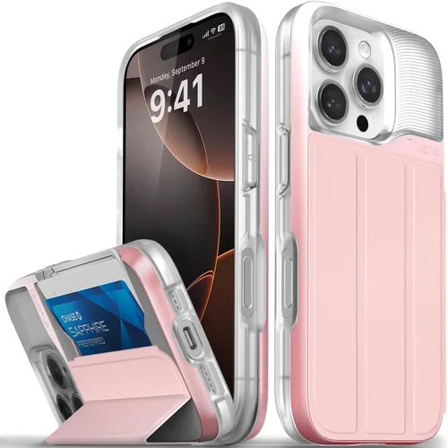 Vista 86 de VENA vCommute - Funda tipo cartera para iPhone 15, [protección contra caídas de grado militar] Funda de cuero con ranura para tarjetas con soporte