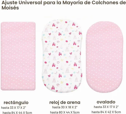 Vista 5 de PHF Juego de sábanas de moisés suave, paquete de 2 sábanas sedosas, cómodas y transpirables para bebés niños y niñas, ajuste universal para la Castle