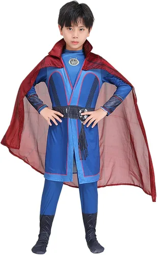 Vista 2 de Lyxaof Disfraz de Doctor Strange, disfraz de Dr.stephen, capa de superhéroe, capa de superhéroe, trajes de cosplay para niños