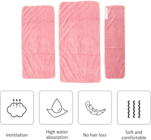 Vista 9 de Beavorty Juego de toallas blancas para baño, 1 juego de toalla facial de spa, toalla de ducha, toalla de belleza para la cabeza, absorbente