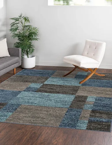 Vista 19 de Unique Loom - Alfombra de la colección Otoño Providence (rectangular de 2 x 3 pies 1 pulgada, azul grisáceo/marrón claro)