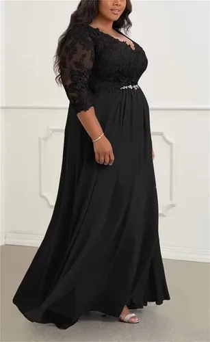 Vista 3 de Mother of The Bride Dresses for Wedding Lace Plus Size Wedding Guest Dress V Neck Mother of The Groom Dresses