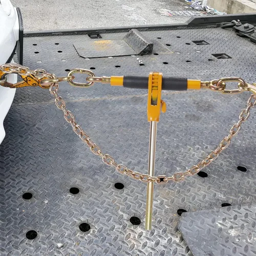 Vista 8 de VEVOR Carpeta de cadena de trinquete, carpetas de carga resistentes de 5/16"-3/8", con ganchos G80 límite de carga seguro de 7,100 libras, mango