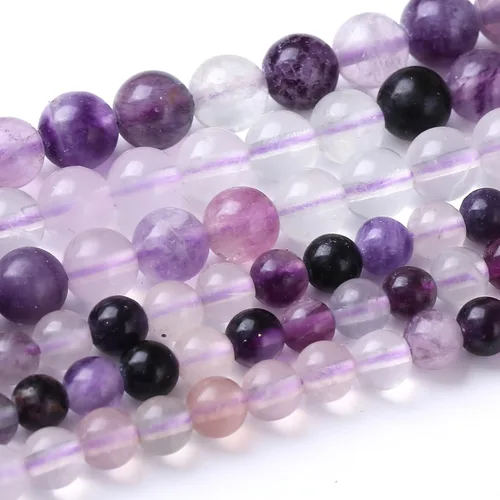 Vista 60 de Cuentas sueltas redondas de gemas naturales cuentas de piedra de energía de cristal para hacer joyas 15" (calcedonia afgana, 6 mm)