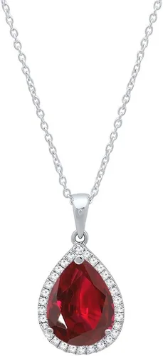 Vista 7 de Dazzlingrock Collection Colgante de lágrima de diamante de corte de pera de 18K 10X7 MM creado en laboratorio y diamante de corte redondo, oro blanco