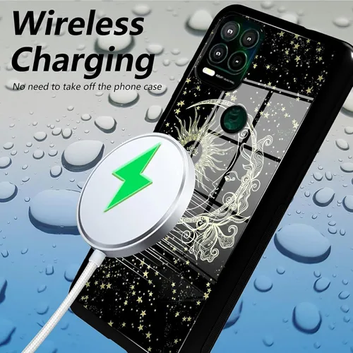 Vista 362 de Funda para Motorola Moto G Stylus 5G 2021 de vidrio templado, funda negra con diseño de mujer negra africana para mujeres y hombres, antiarañazos, a