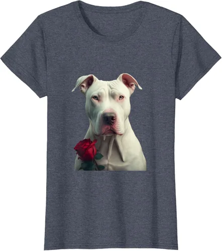 Vista 45 de Dogo Argentino Valentines Day Camiseta, Negro