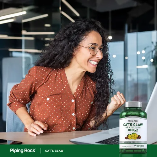 Vista 6 de Piping Rock Cápsulas de garra de gato de 1000 mg 200 unidades UNA De Gato Suplemento de hierbas Sin OMG, sin gluten