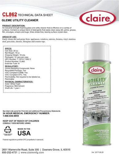 Vista 2 de Claire CL862-12pk Limpiador utilitario; 19 onzas. Peso neto, 12