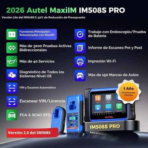 Vista 2 de Autel Scanner MaxiIM IM508S PRO, 2026 OBD2 Scan Tool Up of IM508 IM508S