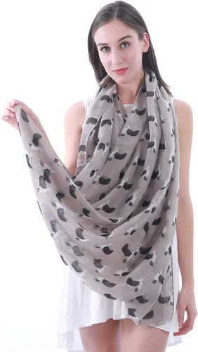 Vista 5 de Border Collie Dog Print Infinity Bufanda ligera para mujer