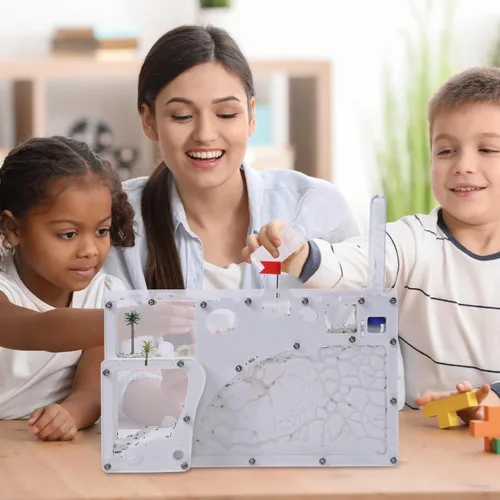 Vista 4 de NAVAdeal Sand Ant Farm Castle 2023 Habitat Kit educativo y de aprendizaje de ciencia de juguete para niños y adultos, estudio del ecosistema