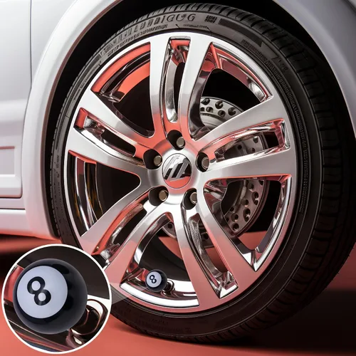 Vista 3 de 4 tapas de vástago de válvula de neumático estilo piscina 8 bolas, cubiertas universales de núcleo de cobre a prueba de polvo para automóviles, SUV