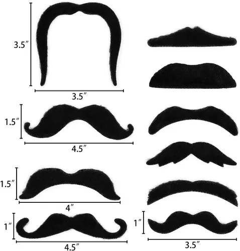 Vista 4 de 60 piezas de decoraciones de barbas del Cinco de Mayo – Fiesta Mexicana Falsos Bigotes Falsos Halloween Cosplay Cowboy Party Favores Accesorios