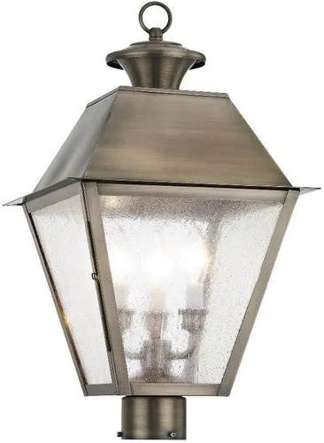 Vista 11 de Livex Lighting 2169-04 Mansfield - Cabezal de poste para exteriores con 3 luces, color negro
