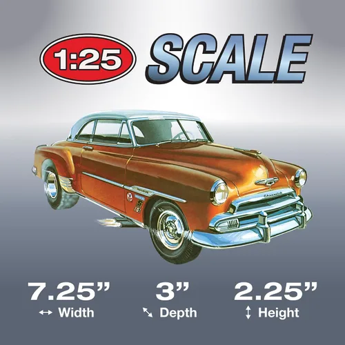 Vista 4 de Kit de modelo AMT Skill 2 Edición Deluxe Retro 2-en-1 Chevrolet Bel Air 1951, a escala 1/25