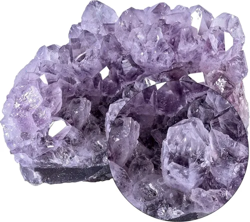 Vista 3 de Espécimen de geoda de cuarzo de amatista natural de 0.4-0.6 libras para decoración de oficina en casa, brujería, Feng Shui, regalo de negocios