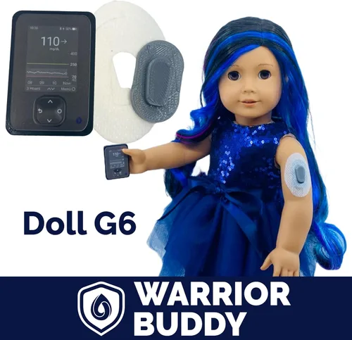 Vista 5 de Warrior Buddy - Accesorios para la diabetes compatibles con muñecas de 18 pulgadas o juguetes de peluche (Dexcom G6, plástico)