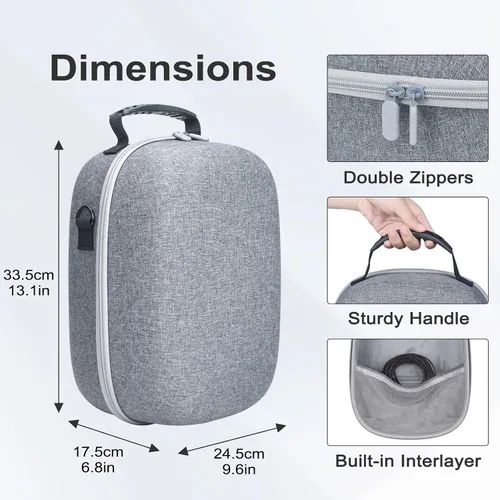 Vista 4 de FASTSNAIL Hard Carrying Case & Accessories Bundle Compatible with PS VR2, Protective Storage Case with Lens Protector, Shoulder Strap and Velcro