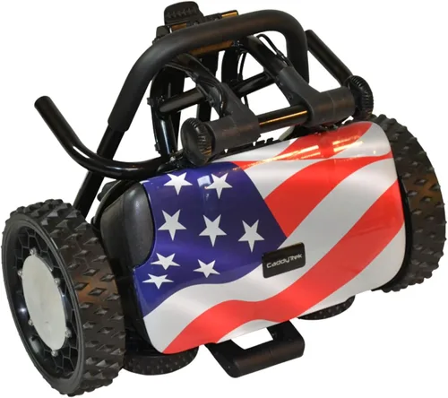 Vista 2 de CaddyTrek R2 CaddyWraps - Carrito de golf eléctrico robótico inteligente Stars & Stripes
