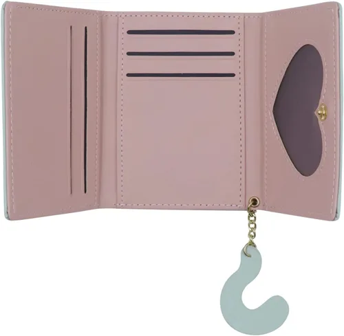 Vista 6 de Eilova Orityle Bonita cartera de gato para niñas y adolescentes, niños y mujeres, delgada de tres pliegues, tarjetero organizador con colgante