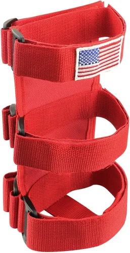 Vista 8 de Soporte para extintor de barra enrollable Ohleats, correa ajustable para extintor de incendios con patrón de bandera americana, accesorios