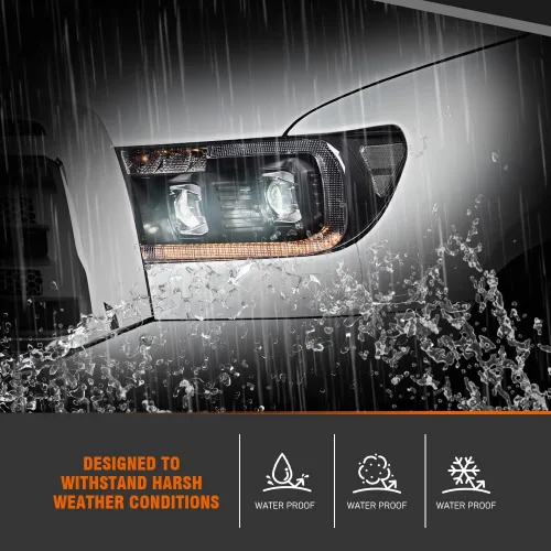 Vista 3 de CROSSDESIGN Conjunto de faros LED, carcasa negra con lente transparente