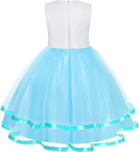 Vista 3 de Vestido largo de unicornio para niñas disfraz de concurso fiesta de princesa cumpleaños vestido largo