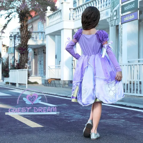 Vista 3 de guest dream Disfraz de princesa para niñas disfraz de princesa con accesorios para fiesta Halloween Navidad cosplay