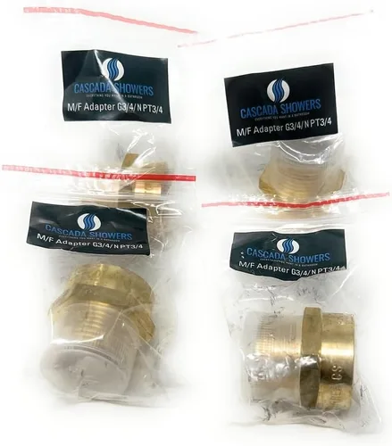 Vista 17 de Adaptador de latón sin plomo Cascada, rosca G británica BSPP macho a NPT hembra (1" x 1" (1 pieza))
