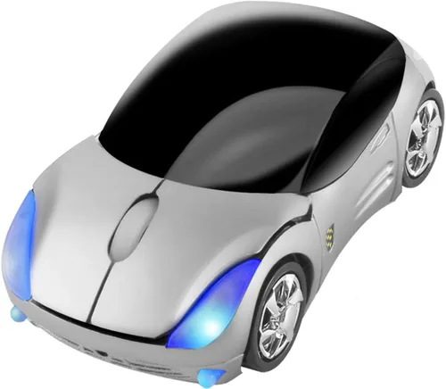 Vista 7 de CHUYI Ratón óptico inalámbrico en forma de coche 3D ultra pequeño y fresco para viajes de negocios, oficina, hogar, escuela, regalo (negro)